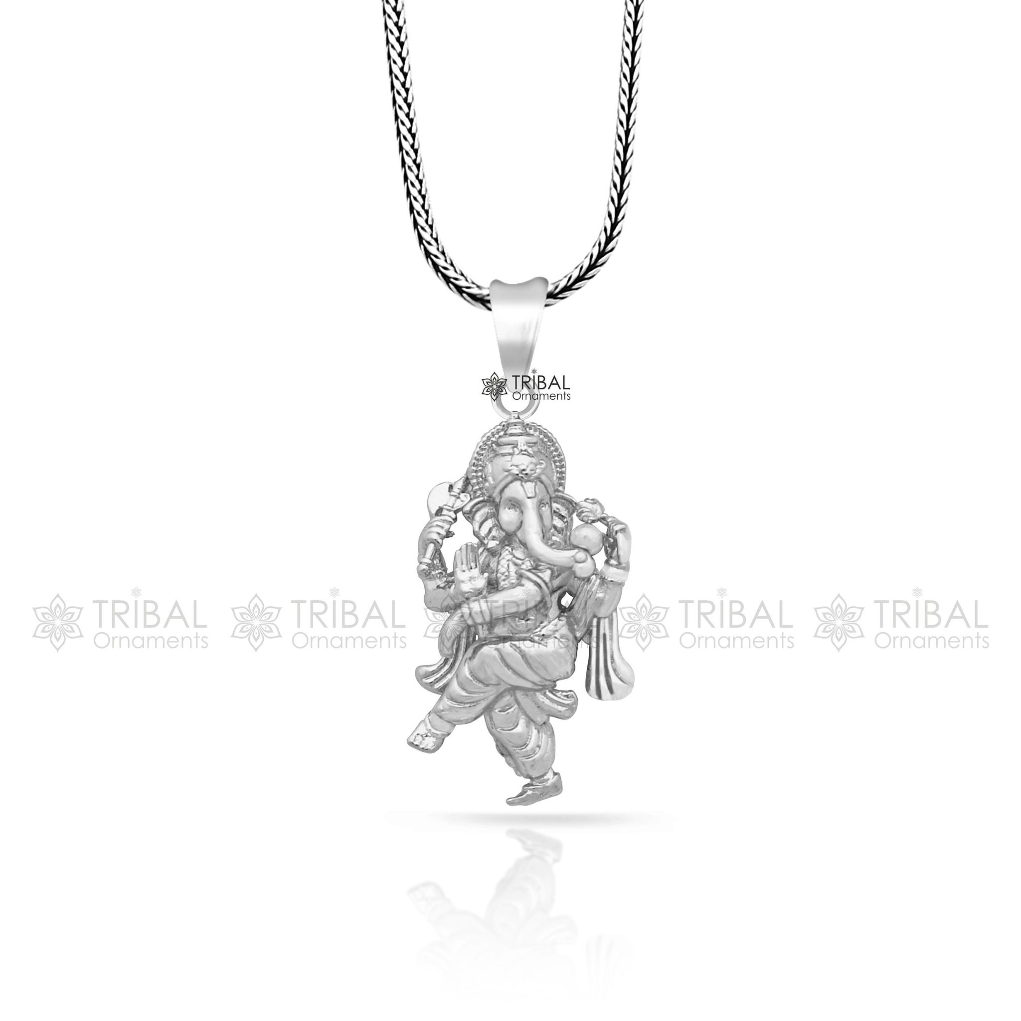 925 sterling silver Lord GANESHA unique dancing design pendant necklace, Lord Ganesha unique style handmade pendant for unisex gift  Nsp819-Only Pendant
