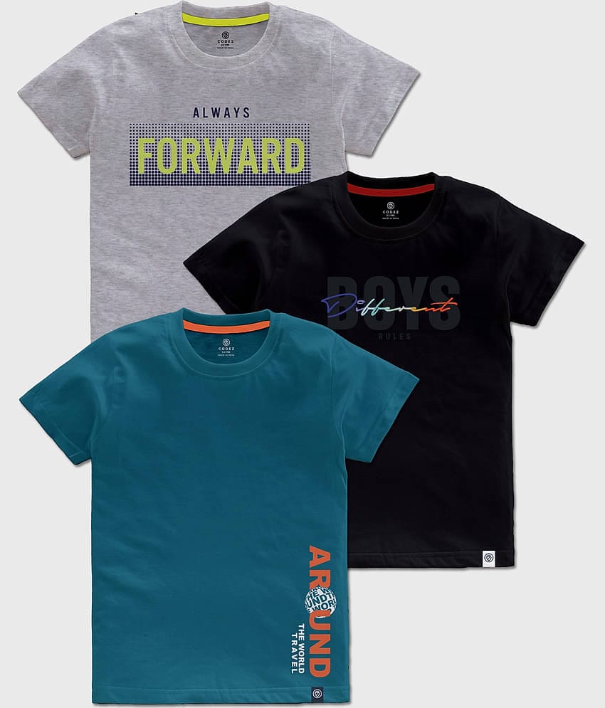 CODEZ Pack of 1 Boys Cotton T-Shirt ( Multicolor1 )