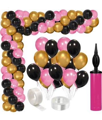 Zyozi Pink Balloon Arch Garland Kit,78 pcs Pieces Black Pink Gold Metalic Balloons for Baby Shower Wedding Birthday Graduation Anniversary Bachelorette Party Background Decorations