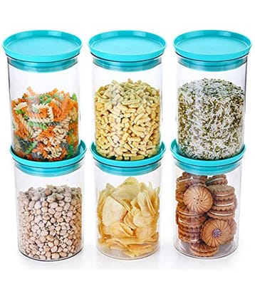 Analog Kitchenware Dal/Pulse/Grocery PET Blue Food Container ( Set of 6 )