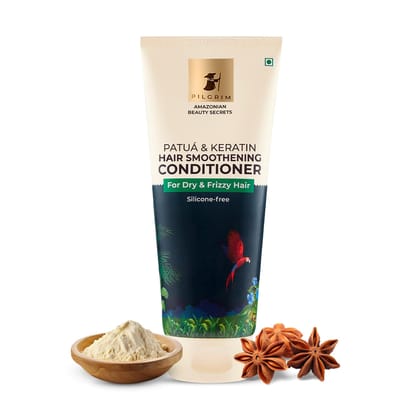 Pilgrim Amazonian Patu & Keratin Hair Smoothing Conditioner-Unscented- For Dry & Frizzy Hair With Sacha Inchi|Hair Conditioner For Smooth & Silky Hair|Silicone Free|Women & Men|200 Millilitre Pilgrim Amazonian Patu & Keratin Hair Smoothing Conditioner-Un