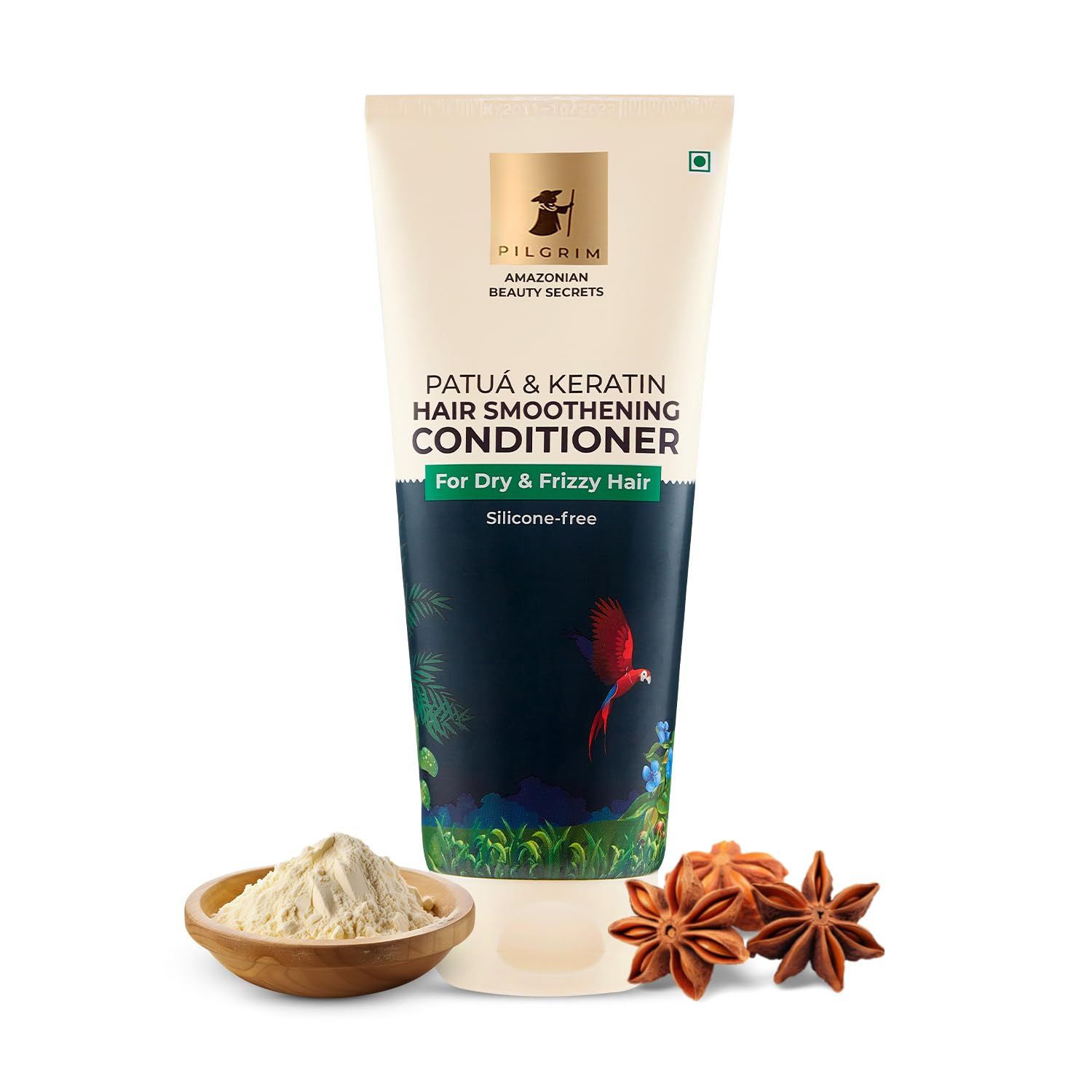 Pilgrim Amazonian Patu & Keratin Hair Smoothing Conditioner-Unscented- For Dry & Frizzy Hair With Sacha Inchi|Hair Conditioner For Smooth & Silky Hair|Silicone Free|Women & Men|200 Millilitre Pilgrim Amazonian Patu & Keratin Hair Smoothing Conditioner-Un