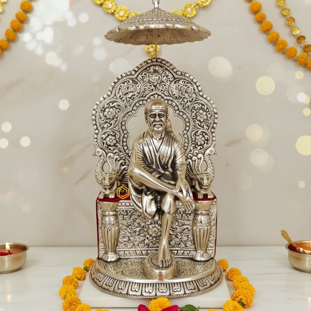 Aluminium Showpiece Sai Baba God Idol Statue (ASMAS151 S)