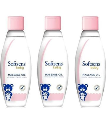 Softsens Baby Calming Massage Oil with Vitamin E, Coconut, Almond & Olive, 200ml, Pack of 3