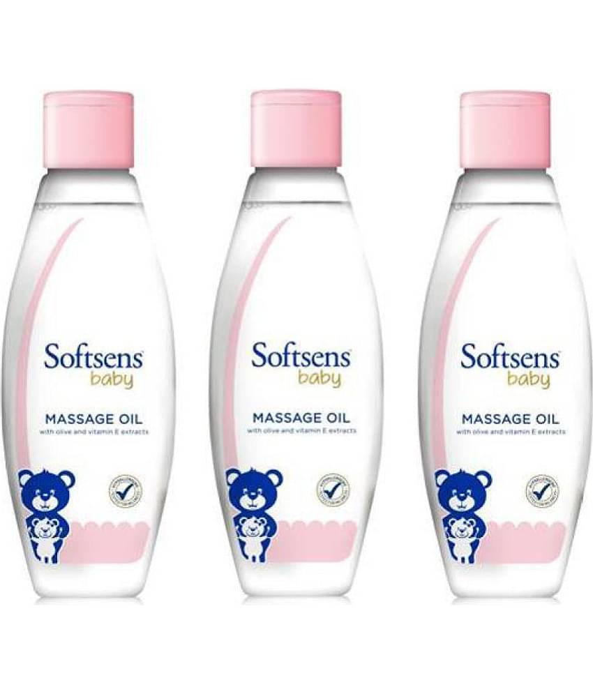 Softsens Baby Calming Massage Oil with Vitamin E, Coconut, Almond & Olive, 200ml, Pack of 3