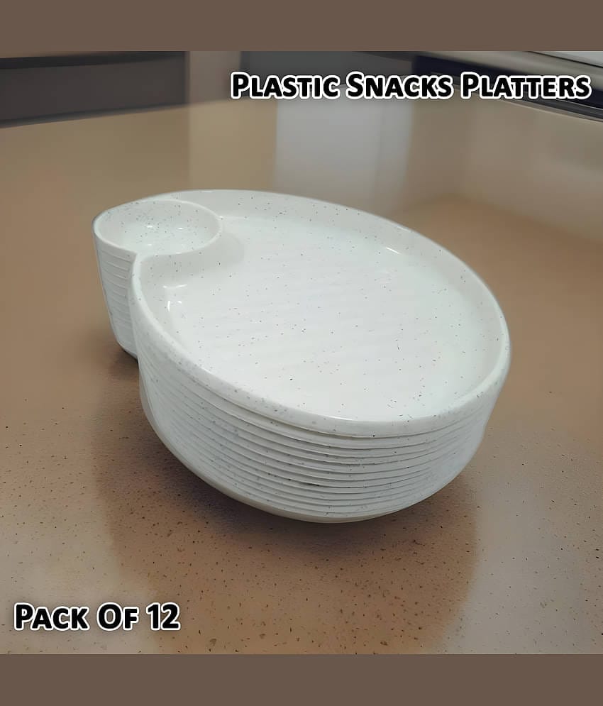 Inpro 12 Pcs Plastic White Platter