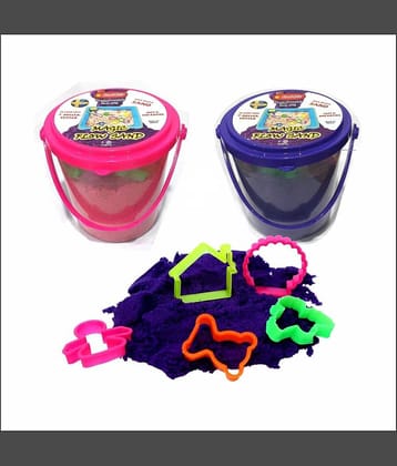Rabbit 1Kg Magic Flow Sand Buckets Pack of 2 For Kids.(Pink-Purple)