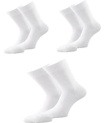 Tahiro White Cotton Plain Mid Length Socks - Pack Of 3