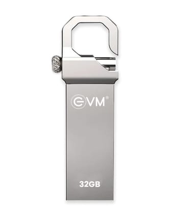 EVM EnStore 32GB Metal USB 2.0 Flash Drive - High Read Speeds up to 15MB/s & Write Speeds up to 8MB/s - Durable Metal Casing - Ideal for Data Transfer & Storage - (EVMPD/32GB)