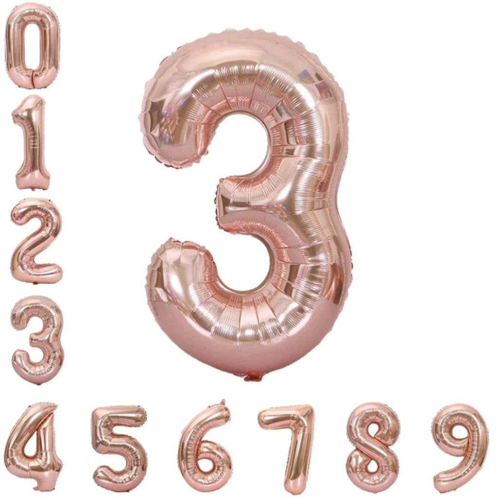 40 Numerical 3 Rose Gold Balloon - Party and Festive Needs | Buy online on ZillyBuy