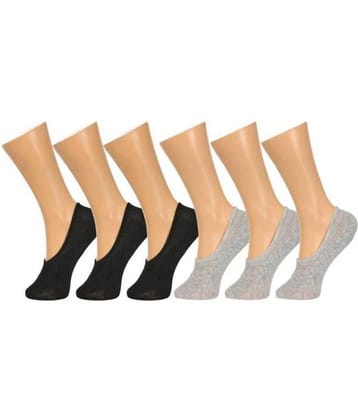 Tahiro Black & Grey Plain No Show Socks - Pack Of 6
