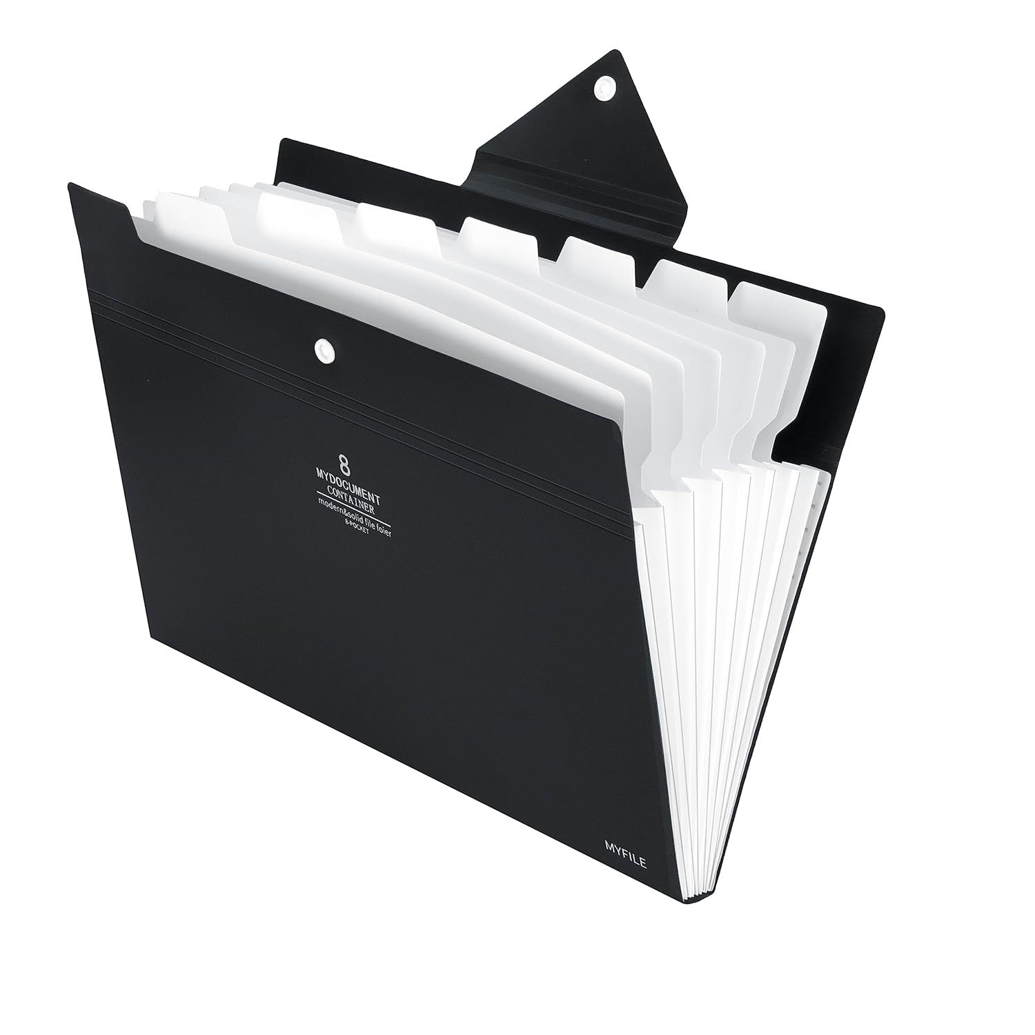 Storite 8 Pockets File Folder, A4/Letter Size Accordion File Organizer, Expandable Document Holder, Portable Folders for Classroom,Home,Office - Black (32 * 23cm)