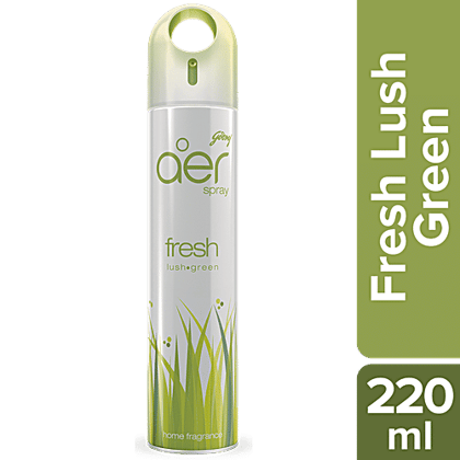 Godrej Aer spray - Home & Office Air Freshener, Fresh Lush Green, 220 ml