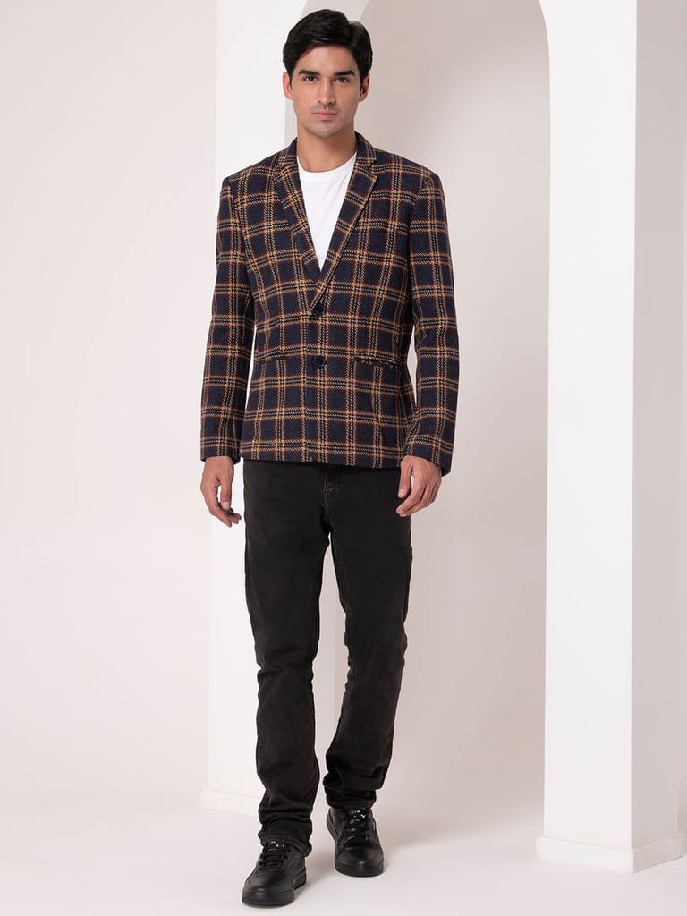 Heritage Navy Plaid Blazer