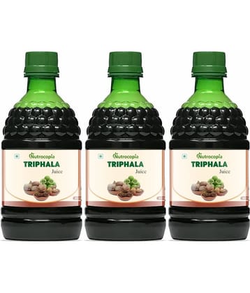 NUTROCOPIA Triphala Juice | 100% Ayurvedic | Relieves Constipation & Improves Digestion | No Added Sugar - 400 ML (Pack of 3)