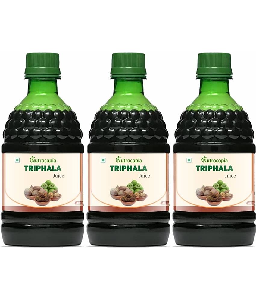 NUTROCOPIA Triphala Juice | 100% Ayurvedic | Relieves Constipation & Improves Digestion | No Added Sugar - 400 ML (Pack of 3)