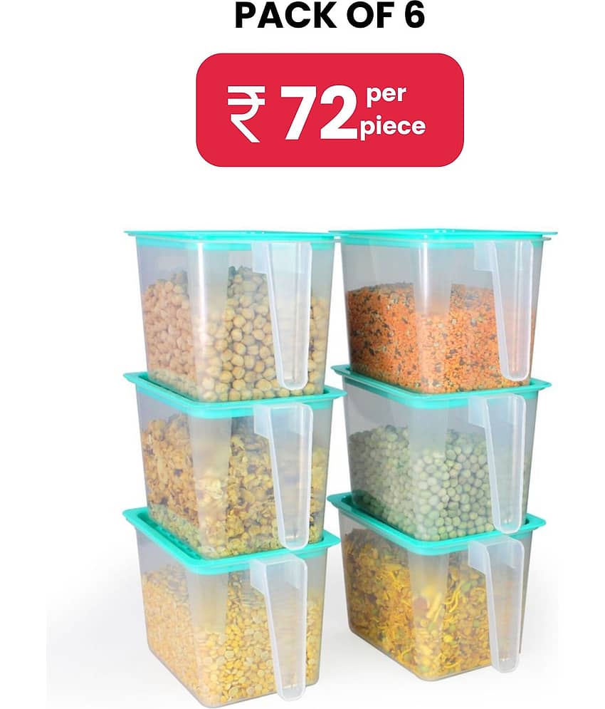 PearlPet fridge jar -1100 ml Plastic Transparent Multi-Purpose Container ( Set of 6 )