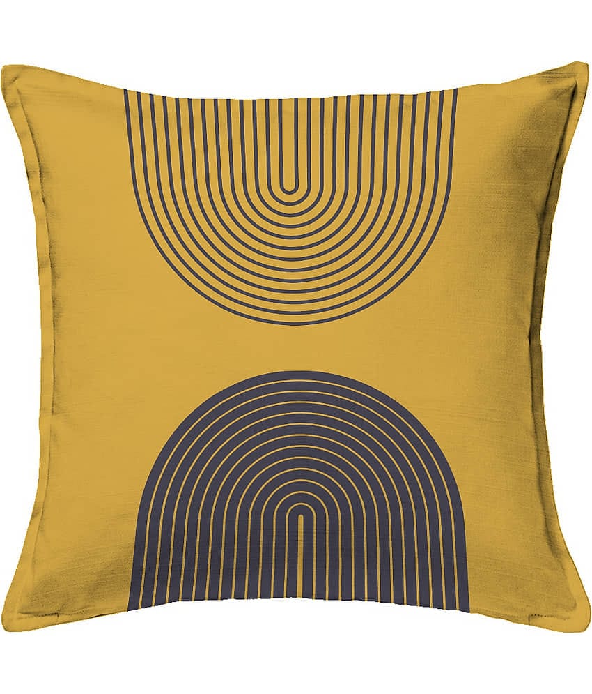 Houzzcode - Water Repellent Yellow Polyester Pillow Covers 40x40x3 ( Pack of 1 )