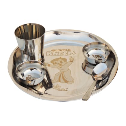 Stainless Steel Chhota Bheem Kids Thali Dinner Set (SMAS070 A)