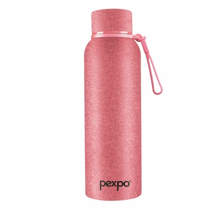 Pexpo 24 Hrs Hot & Cold Stainless Steel ISI Certified Flask, 700 ml, Pink, Bravo | Thermosteel Bottle | Double Wall | Durable | Home | School | Office | Traveling | Hiking | Vacuum Insulated Bottle