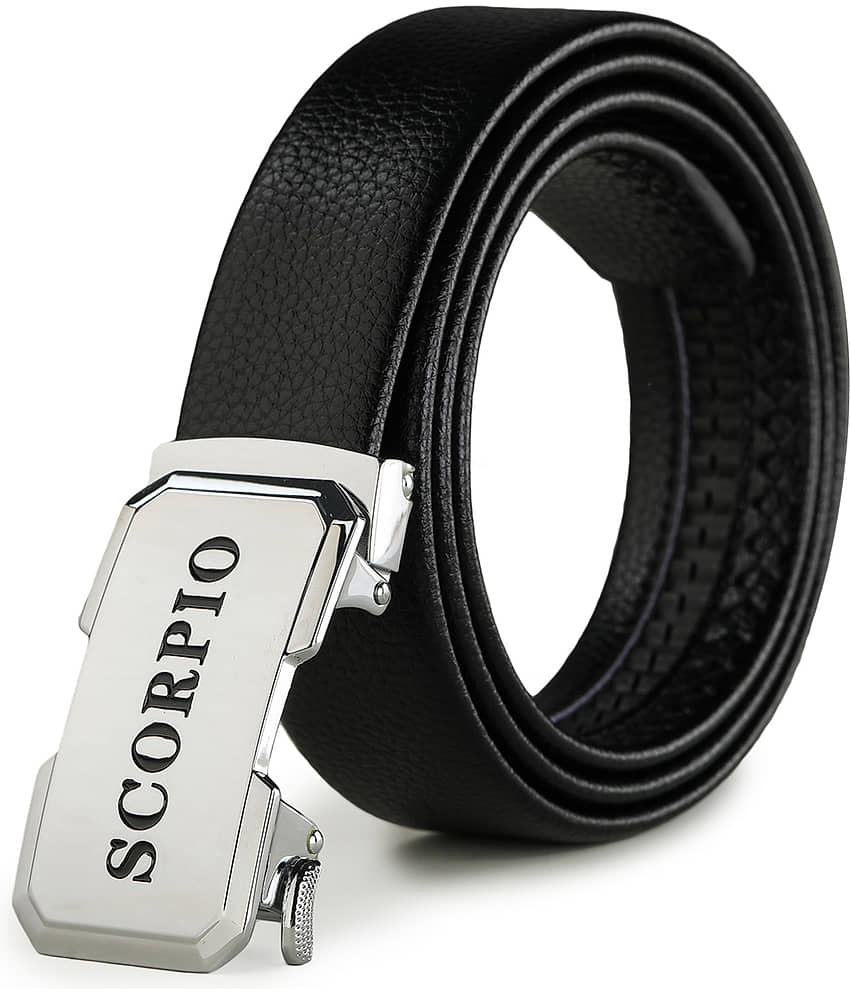 Loopa Black PU Casual Belt Pack of 1