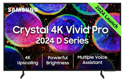 Samsung 108 cm (43 inches) D Series Brighter Crystal 4K Vivid Pro Ultra HD Smart LED TV UA43DUE77AKLXL (Black) Samsung 108 cm (43 inches) D Series Brighter Crystal 4K Vivid Pro Ultra HD Smart LED TV UA43DUE77AKLXL (Black) - Black / 43 Inches