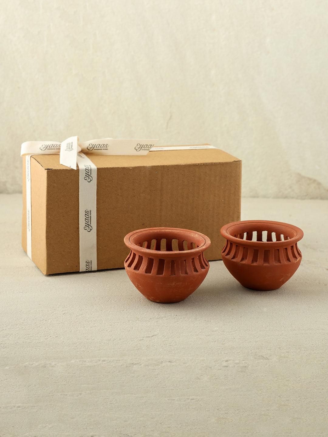 Eyaas Clay Matka Diya Set of 2