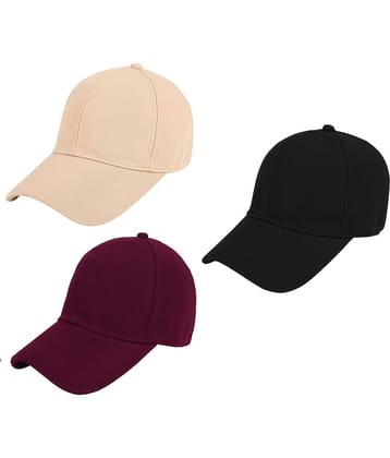 Zacharias - Multi Color Cotton Blend Men's Cap ( Pack of 3 )