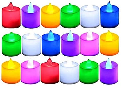LED Tea Light Candles Yellow Box of 12 for Diwali Christmas Home Decoration Candle Light Dinner Real