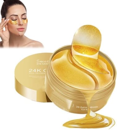 Face Care 60 Pcs Under Eye Mask for Dark Circles with 24k Gold, Eye Cooling Gel Pads, Hydrogel Eye Patch Mask with Collagen for Relaxing Eyes, Reducing Puffiness & Wrinkles