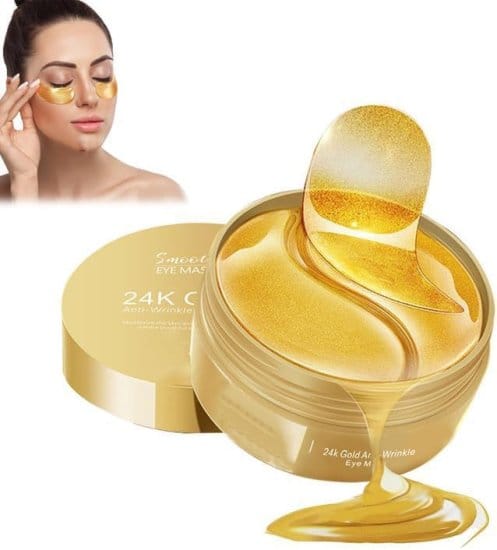Face Care 60 Pcs Under Eye Mask for Dark Circles with 24k Gold, Eye Cooling Gel Pads, Hydrogel Eye Patch Mask with Collagen for Relaxing Eyes, Reducing Puffiness & Wrinkles
