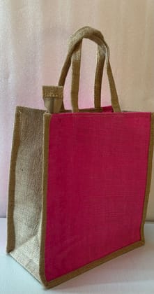 Jute Tote Bag in Pink shade Jute Tote Bag in Pink shade