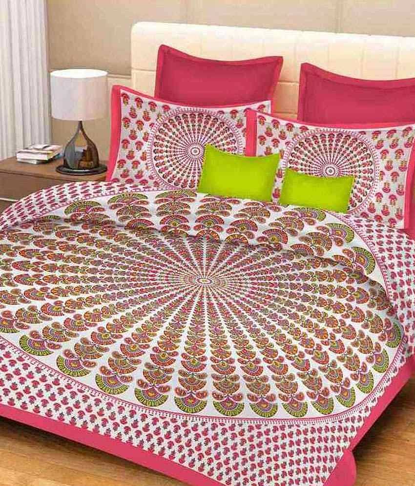 Uniqchoice Cotton Double Bedsheet ( Multi )