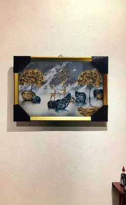 FABPAK Crystal Art Photo Frame with High Gloss Quality Forest