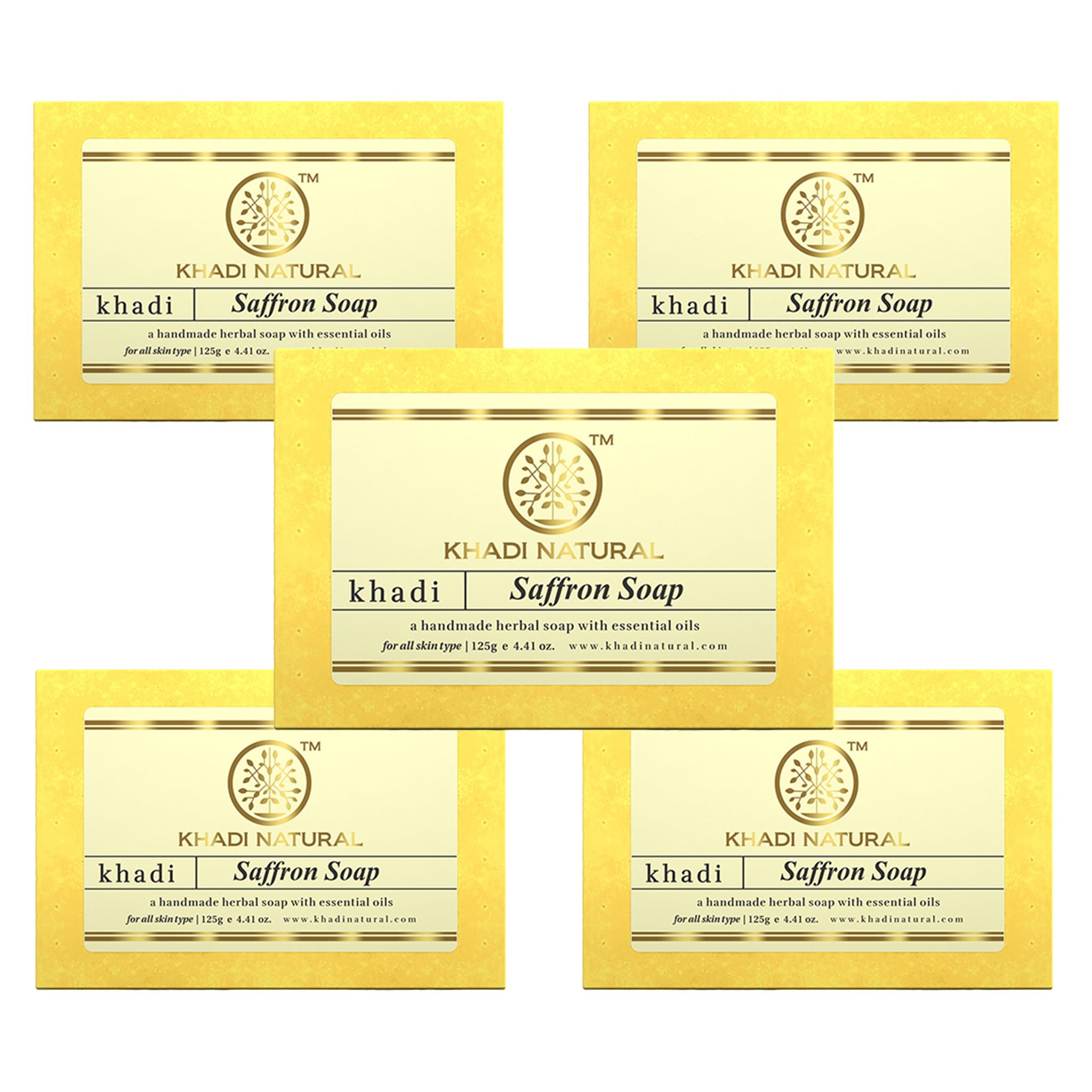 Khadi Natural Saffron Soap Combo Pack Of 5 – 125gm Each