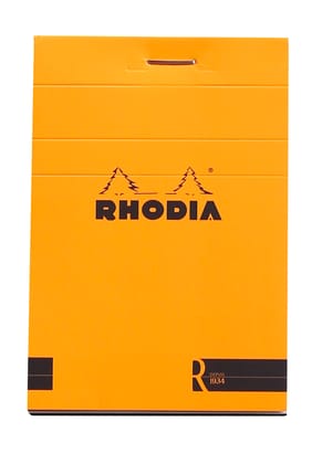 Rhodia Basics "Le R" Line Ruled Notepad - A5-Orange / Lined / A5