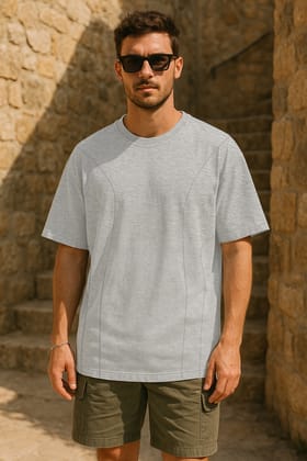 Core Grey Oversized T-shirt-XS