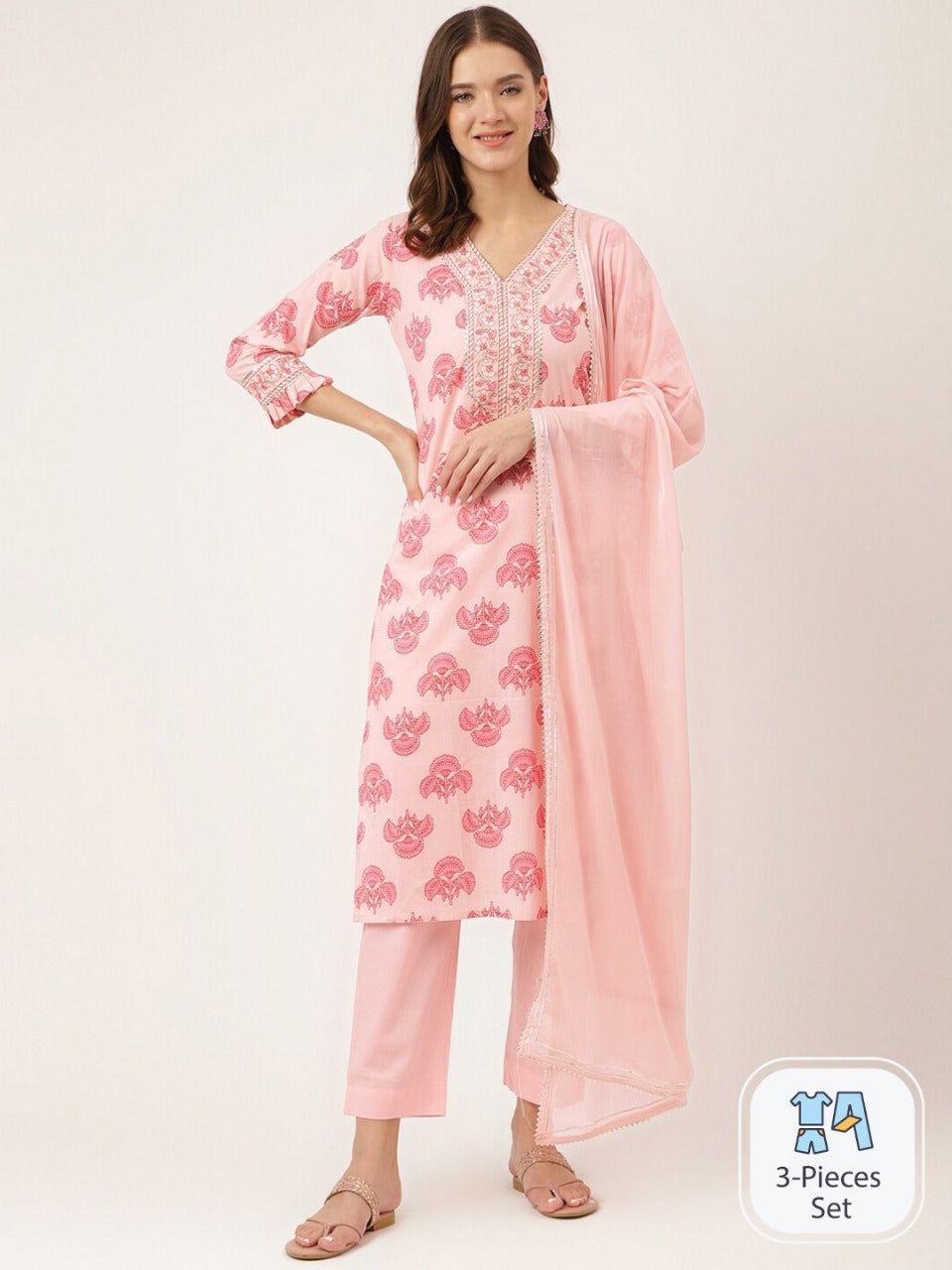 Chic Pink Festive Outfit-S
