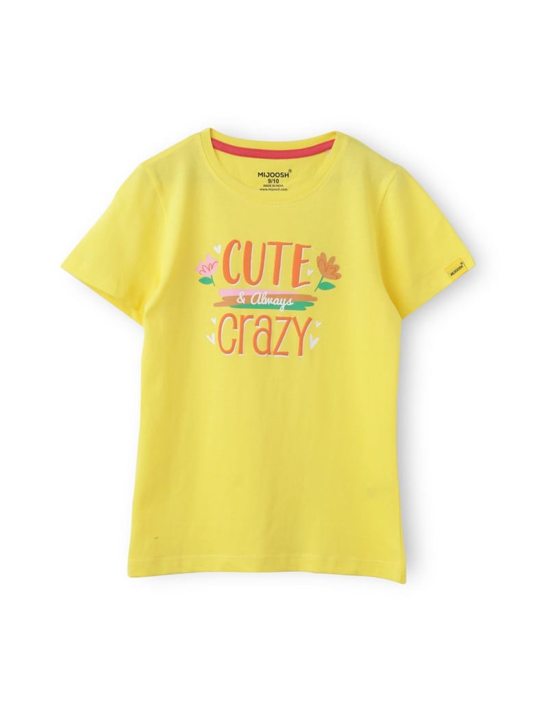Latest Kids Girls’ T-Shirt Blazing Yellow, Bonbon Pink, Vibrant Orange, Touch & Feel, Ages 7-14 