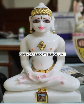 Marble Mahaveer Swami Statue 9inch, Home Marble Mahaveer Swami Statue 9inch, Home