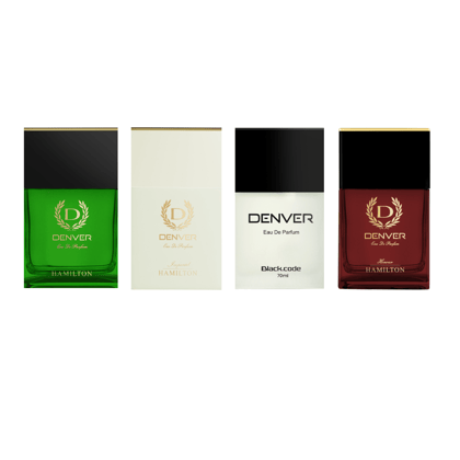 Denver Pack of 4 Perfumes (Hamilton + Imperial  + Black Code + Honour) - 70ml Each