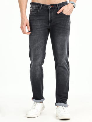 Men's Black Knitted Stretchable Slim Fit Jeans | Rick Rogue-34
