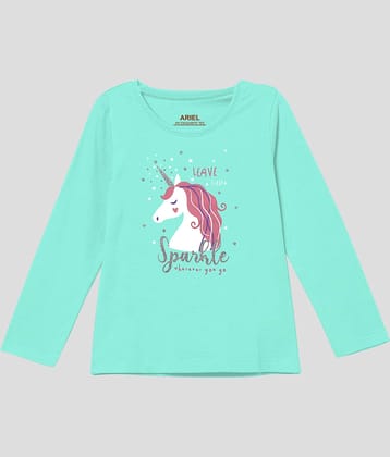 Ariel Pack of 1 Girls Cotton Top ( Teal )