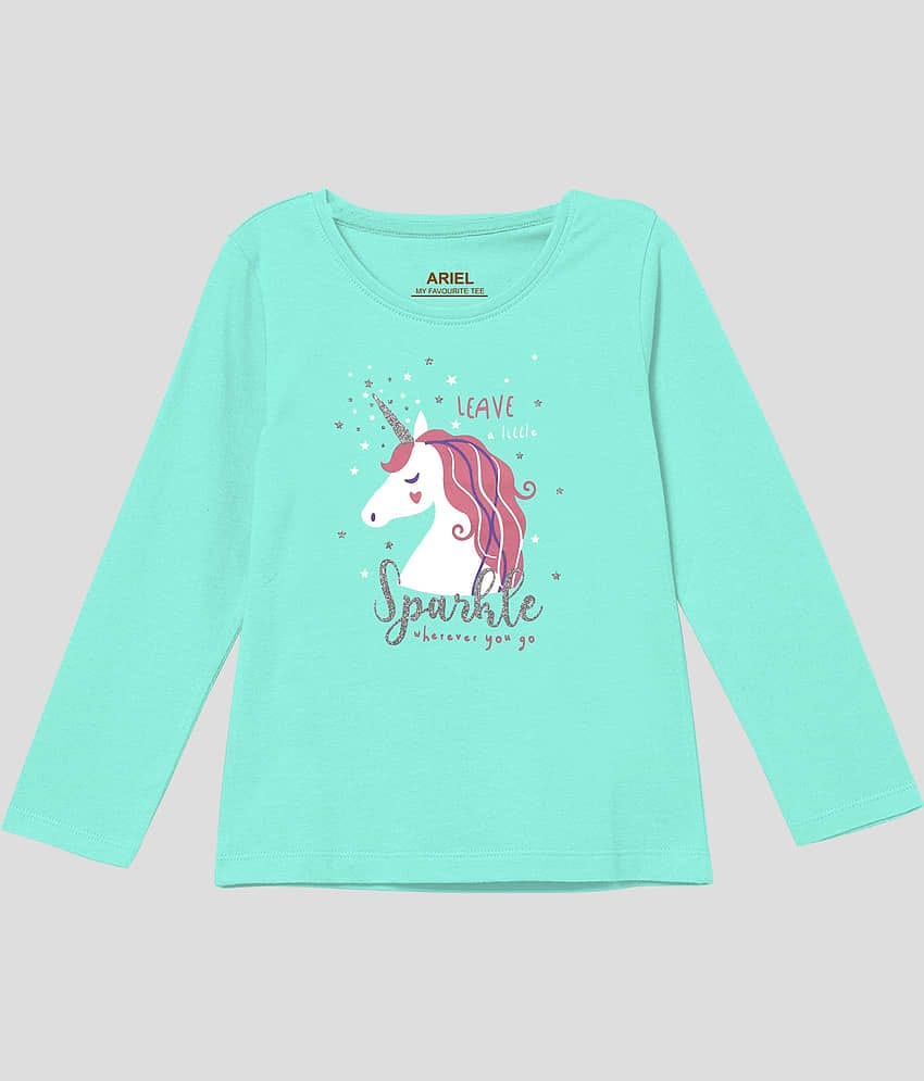 Ariel Pack of 1 Girls Cotton Top ( Teal )