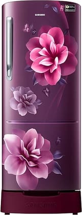 Samsung 183 L, 3 Star, Digital Inverter, Direct-Cool Single Door Refrigerator (RR20C2823CR/NL, Red, Camellia Purple, Base Stand Drawer, 2023 Model)