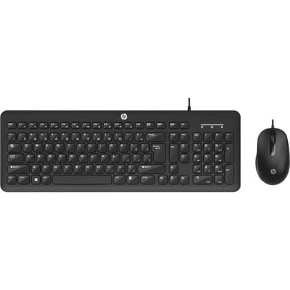 HP KM160 Wired Mouse and Keyboard Combo- Black