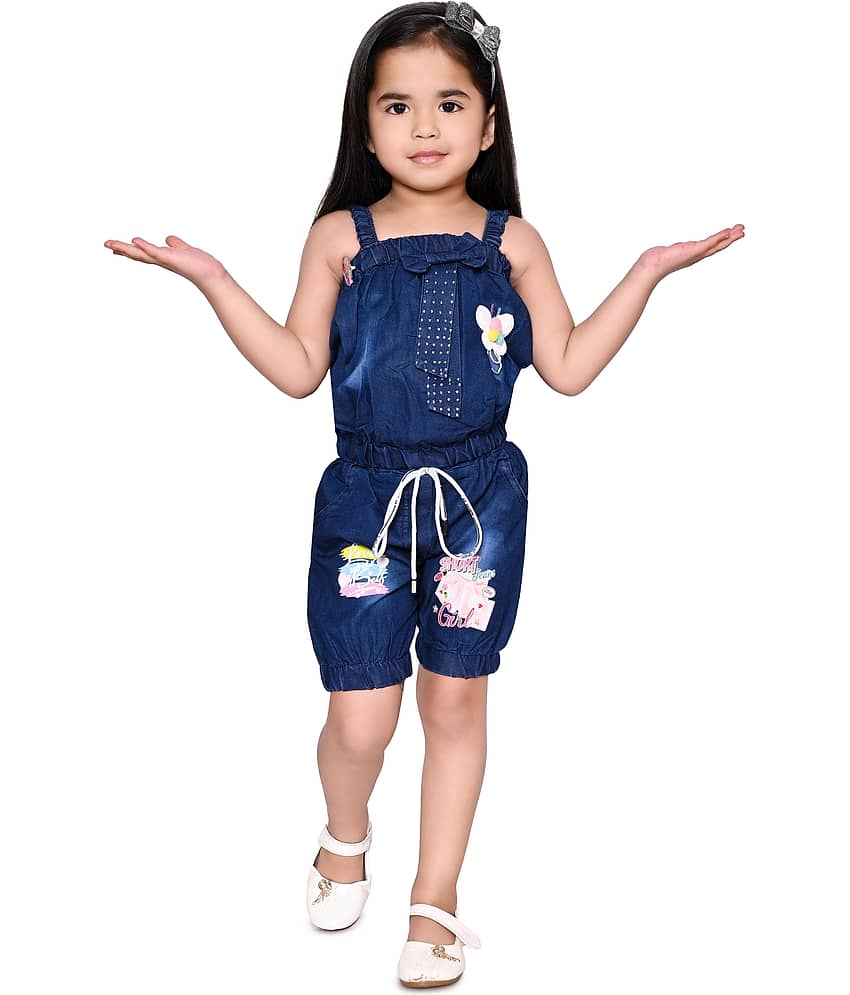 DS DRESSES Pack of 1 Girls Denim T-shirt & Shorts ( Blue )