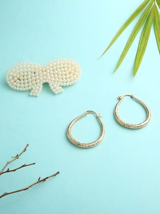 justpeachy Gold-Toned Contemporary Drop Earrings