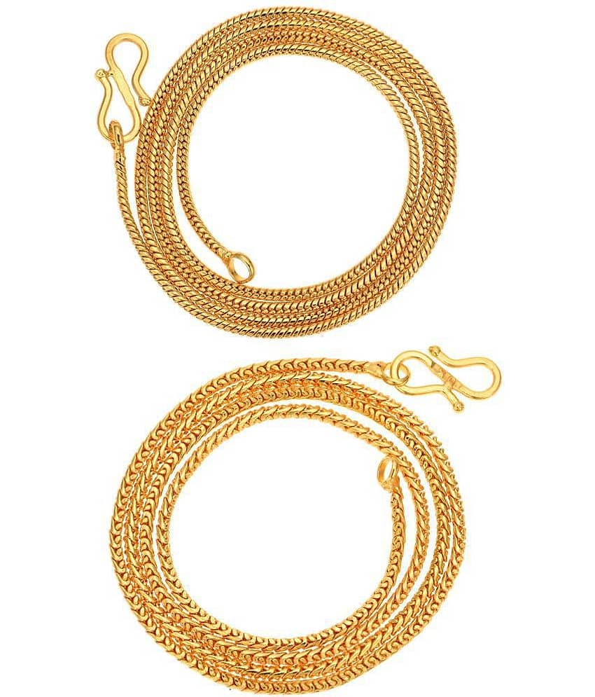 AanyaCentric Combo of 2 Gold Plated 28inches Long Fashion Chain