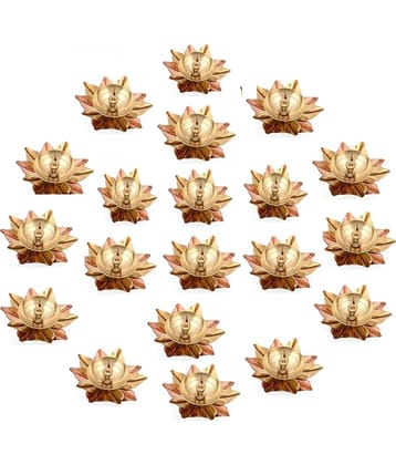 FASHION BIZZ Brass Floor Diya - Pack of 20